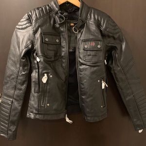 Size small leather moto jacket, new with tags